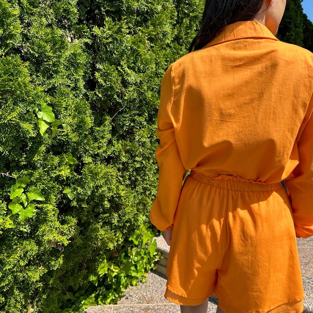 Linen Button Up Shorts Set - Picture 4 of 4